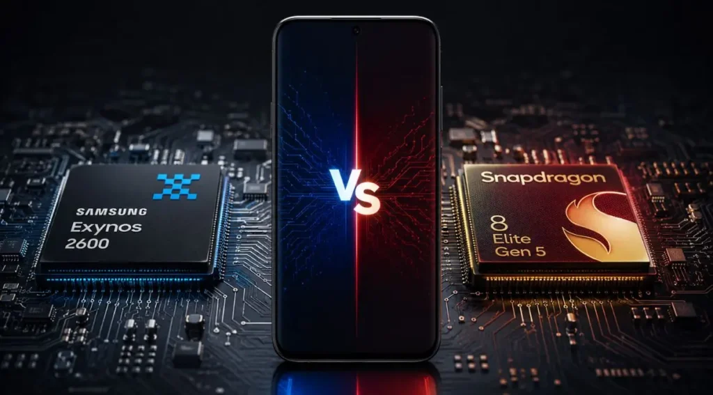 comparação chip exynos 2600 snapdragon 8 elite gen 5