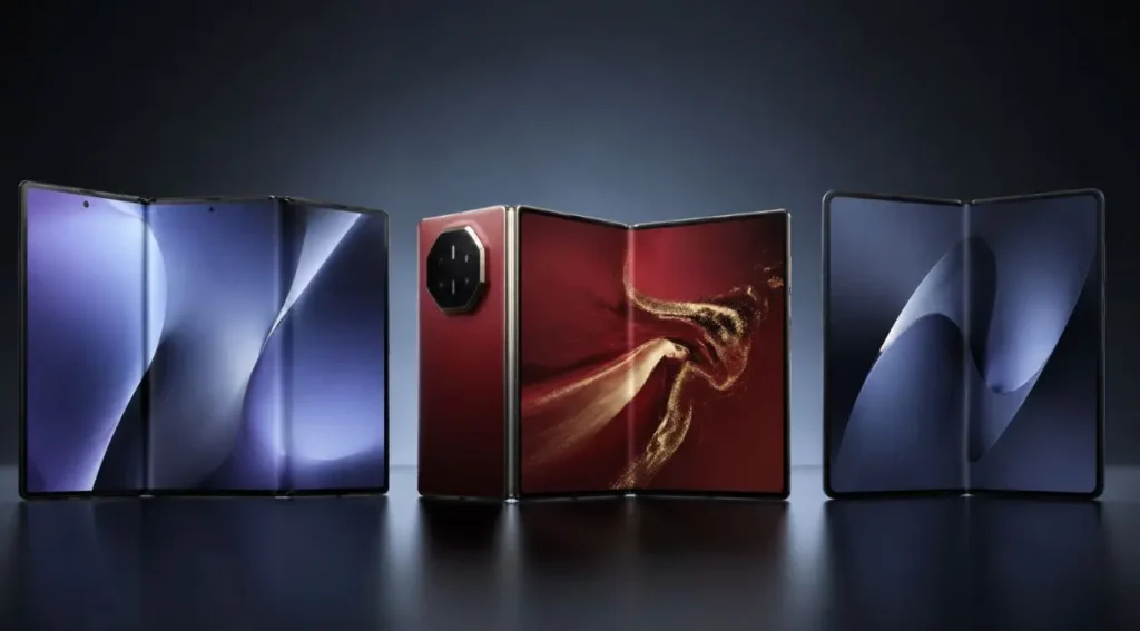 Samsung Galaxy Z TriFold: Preço, Recursos e Rumores 5 comparação galaxy z trifold huawei mate xt z fold 7