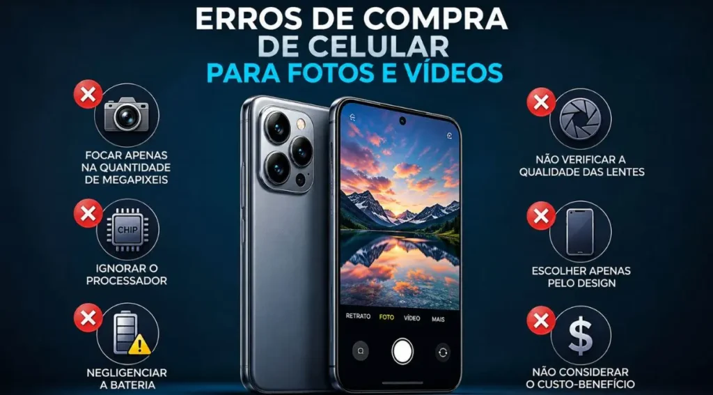 erros comuns comprar celular câmera 2026