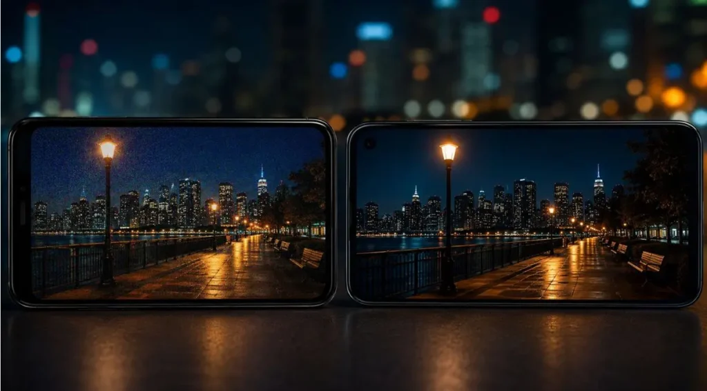 comparação câmera celular fotos noturnas 2026