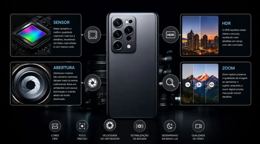 Melhor Câmera de Celular em 2026: Ranking dos Smartphones com as Melhores Fotos e Vídeos 2 critérios avaliação câmera celular 2026