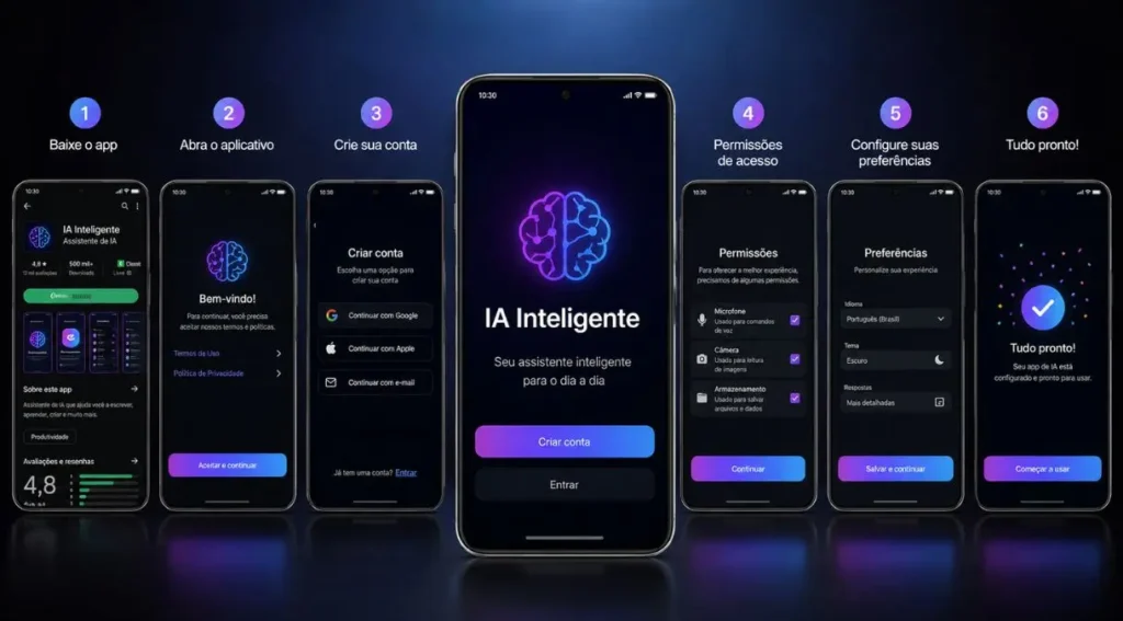 passo a passo instalar ferramenta de IA celular