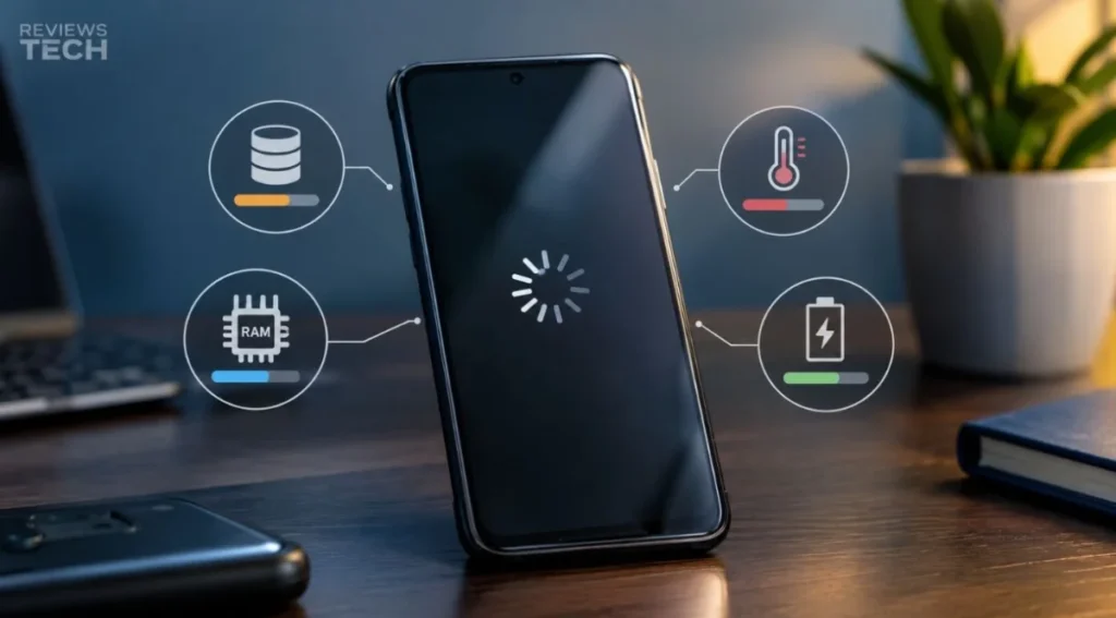  Infográfico com as principais causas de travamento em celulares