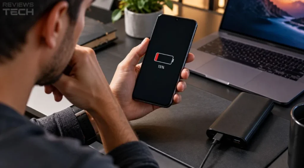 celular com bateria desgastada descarregando rápido