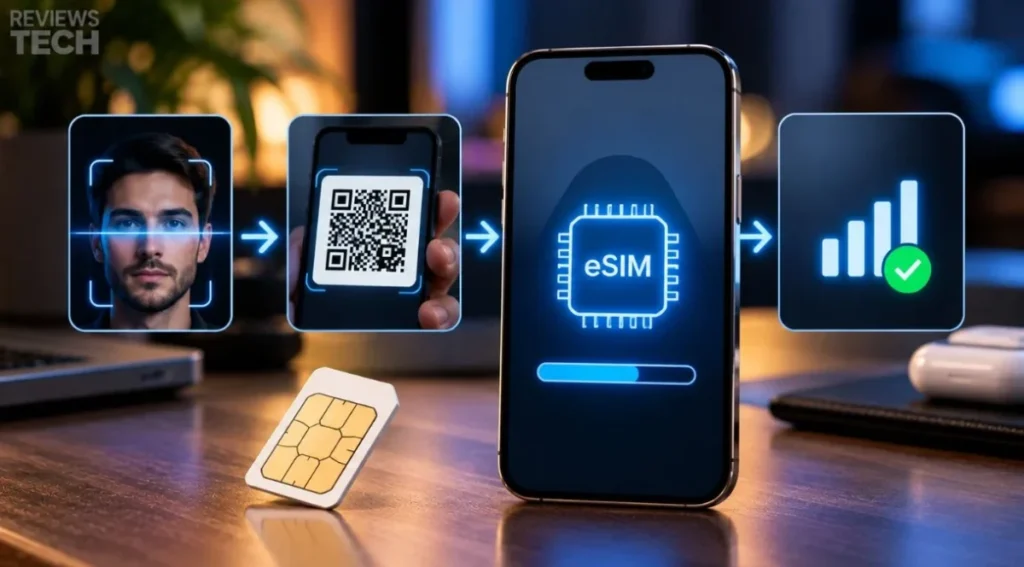 esim ou chip físico: qual a diferença e quando vale a pena? 3 fluxo de ativação eSIM com validação biométrica