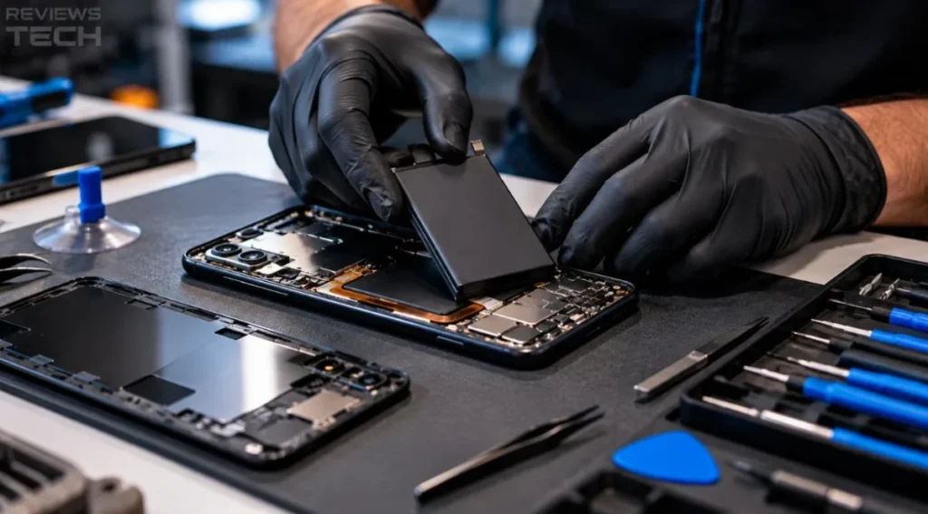 troca de bateria de celular em assistência técnica